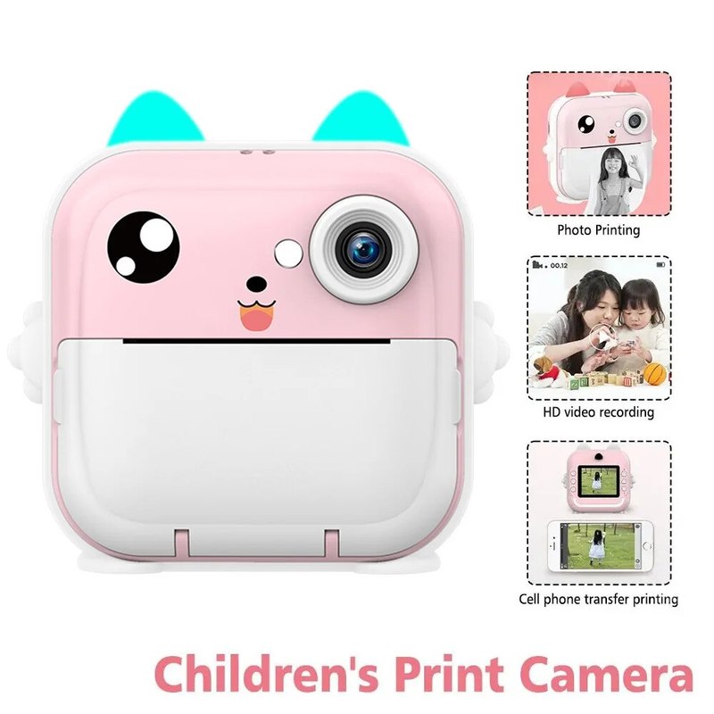 Mini cámara de impresión digital para niños.